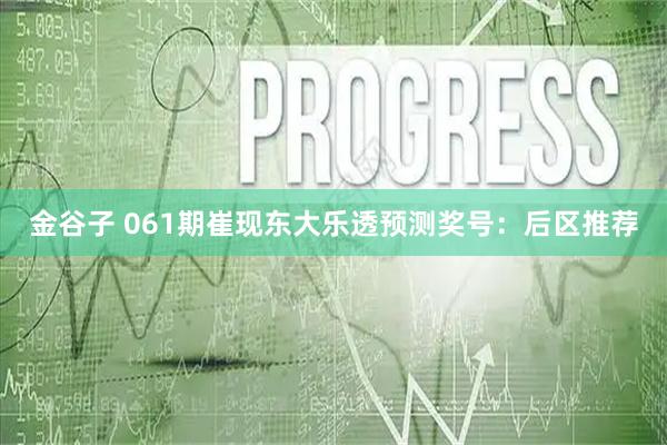 金谷子 061期崔现东大乐透预测奖号：后区推荐
