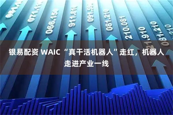 银易配资 WAIC “真干活机器人”走红,机器人走进产业一线